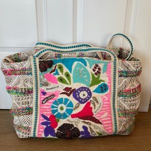 Hand embroidered tote bag